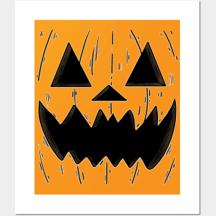 Jack O Lantern Halloween Pumpkin Face Design Posters and Art